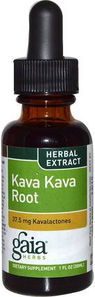 Kava Kava Root, Herbal Extract, 1 fl oz (30 ml) by Gaia Herbs, 草藥，卡瓦卡瓦 HK 香港
