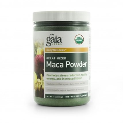 Gelatinized Maca Powder, 16 oz (454 g) by Gaia Herbs, 補品，adaptogen，超級食品 HK 香港