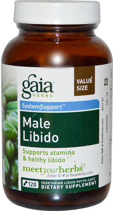 SystemSupport, Male Libido, 120 Vegetarian Liquid Phyto-Caps by Gaia Herbs, 健康，男人，育亨賓 HK 香港
