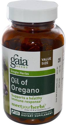 Oil of Oregano, 120 Vegetarian Liquid Phyto-Caps by Gaia Herbs, 補充劑，牛至油，感冒和病毒，免疫系統 HK 香港