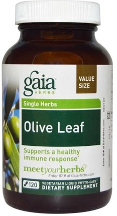 Olive Leaf, 120 Vegetarian Liquid Phyto-Caps by Gaia Herbs, 健康，感冒流感和病毒，橄欖葉，感冒和流感 HK 香港
