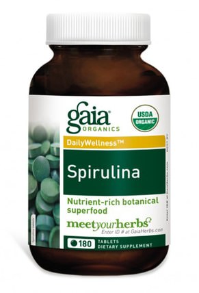 Spirulina, 180 Tablets by Gaia Herbs, 補充劑，螺旋藻 HK 香港