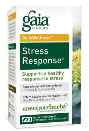 Stress Response, 30 Veggie Liquid Phyto-Caps by Gaia Herbs, 健康，抗壓力 HK 香港