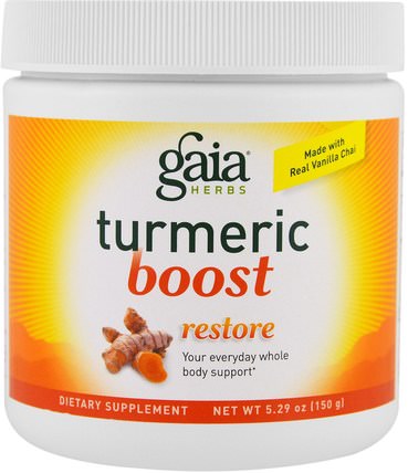 Turmeric Boost, Restore, 5.29 oz (150 g) by Gaia Herbs, 補充劑，抗氧化劑，薑黃素，薑黃 HK 香港