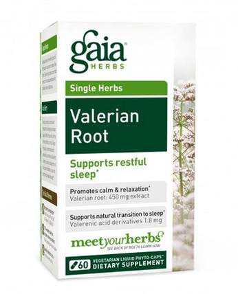 Valerian Root, 60 Vegetarian Liquid Phyto-Caps by Gaia Herbs, 補品，睡覺，纈草 HK 香港