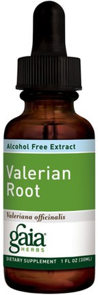 Valerian Root, Alcohol Free Extract, 1 fl oz (30 ml) by Gaia Herbs, 補品，睡覺，纈草 HK 香港