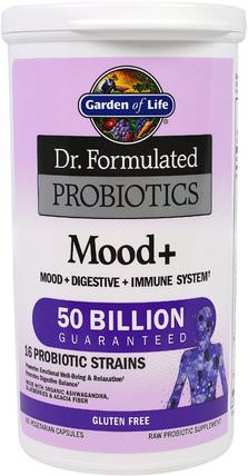Dr. Formulated Probiotics, Mood+, 60 Veggie Caps by Garden of Life, 補充劑，益生菌，抗應激情緒支持 HK 香港