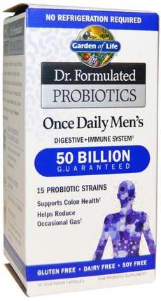 Dr. Formulated Probiotics, Once Dailys Mens, 30 Veggie Caps by Garden of Life, 健康，男性，補品，益生菌，穩定的益生菌 HK 香港