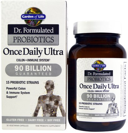 Dr. Formulated Probiotics, Once Daily Ultra, 30 Veggie Caps (Ice) by Garden of Life, 補充劑，益生菌，冰冷藏產品 HK 香港