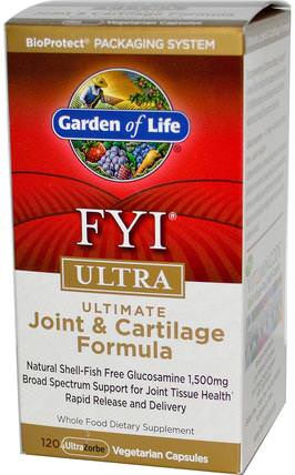 FYI Ultra, Ultimate Joint & Cartilage Formula, 120 UltraZorbe Veggie Caps by Garden of Life, 健康，骨骼，骨質疏鬆症，關節健康 HK 香港
