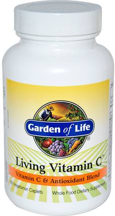 Living Vitamin C, 60 Veggie Caplets by Garden of Life, 維生素，維生素C，維生素C全食物 HK 香港
