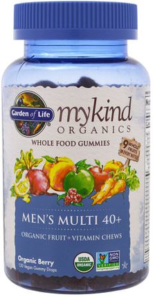 Mykind Organics, Mens Multi 40+, Organic Berry, 120 Gummy Drops by Garden of Life, 維生素，男性多種維生素 HK 香港