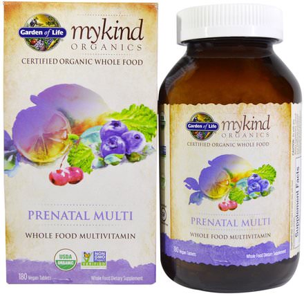 MyKind Organics, Prenatal Multi, Whole Food Multivitamin, 180 Vegan Tablets by Garden of Life, 維生素，產前多種維生素，有機有機物 HK 香港