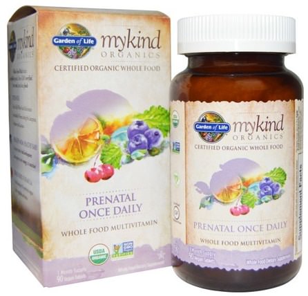 Mykind Organics, Prenatal Once Daily, 90 Vegan Tablets by Garden of Life, 維生素，產前多種維生素 HK 香港
