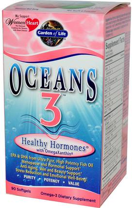 Oceans 3, Healthy Hormones with OmegaXanthin, 90 Softgels by Garden of Life, 健康，女性，更年期 HK 香港