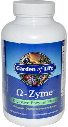 O-Zyme, Digestive Enzyme Blend, 180 Vegetarian Caplets by Garden of Life, 補充劑，酶 HK 香港