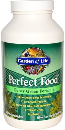 Perfect Food, Super Green Formula, 300 Veggie Caplets by Garden of Life, 補品，超級食品 HK 香港