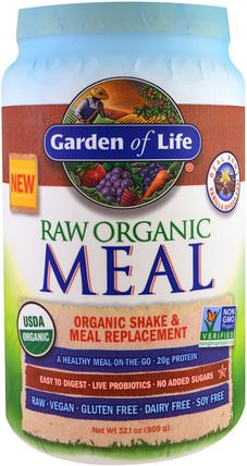 RAW Meal, Organic Shake and Meal Replacement, Vanilla Spiced Chai, 32.1 oz (909 g) by Garden of Life, 補充劑，代餐奶昔 HK 香港
