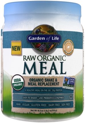 RAW Organic Meal, Organic Shake & Meal Replacement, Lightly Sweet, 16 oz (454 g) by Garden of Life, 補充劑，代餐奶昔 HK 香港