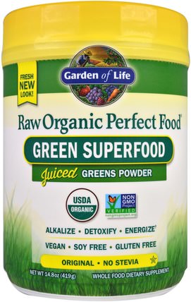 Raw Organic Perfect Food, Green Superfood, Original, 14.8 oz (419 g) by Garden of Life, 補品，超級食品，完美的食物 HK 香港