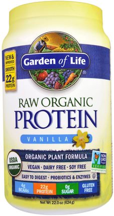RAW Organic Protein, Organic Plant Formula, Vanilla, 22 oz (624 g) by Garden of Life, 健康 HK 香港