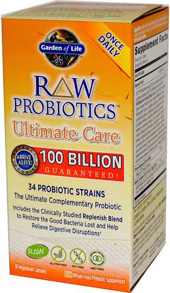 RAW Probiotics, Ultimate Care, 30 Veggie Caps (Ice) by Garden of Life, 補充劑，益生菌，冰冷藏產品 HK 香港