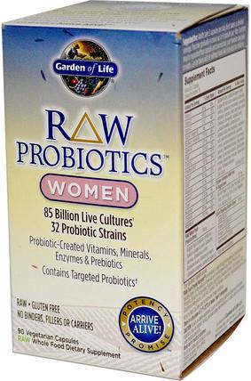 RAW Probiotics, Women, 90 Veggie Caps (Ice) by Garden of Life, 健康，女性，補品，益生菌 HK 香港