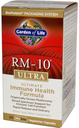 RM-10 Ultra, Ultimate Immune Health Formula, 90 Veggie Caps by Garden of Life, 補充劑，藥用蘑菇，蘑菇混合組合，蘑菇膠囊 HK 香港