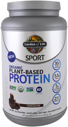 Sport, Organic Plant-Based Protein, Refuel, Chocolate, 29.6 oz (840 g) by Garden of Life, 運動，運動 HK 香港