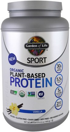 Sport, Organic Plant-Based Protein, Refuel, Vanilla, 28.4 oz (806 g) by Garden of Life, 運動，補品，運動蛋白質 HK 香港