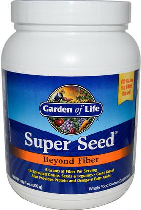 Super Seed, Beyond Fiber, 1 lb 5 oz (600 g) by Garden of Life, 補充劑，efa omega 3 6 9（epa dha），正大種子 HK 香港