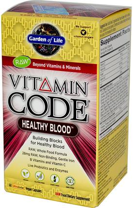 Vitamin Code, Healthy Blood, 60 Vegan Caps by Garden of Life, 健康 HK 香港
