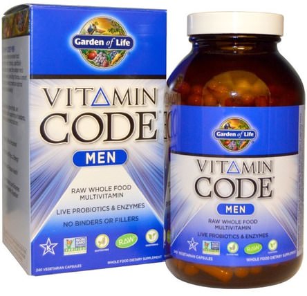 Vitamin Code, Men, 240 Vegetarian Capsules by Garden of Life, 維生素，男性多種維生素 HK 香港