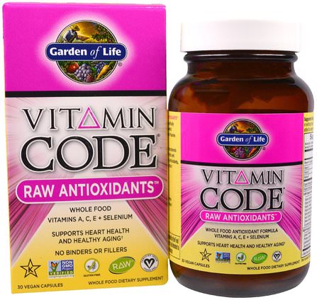 Vitamin Code, Raw Antioxidants, 30 Veggie Caps by Garden of Life, 補充劑，抗氧化劑 HK 香港