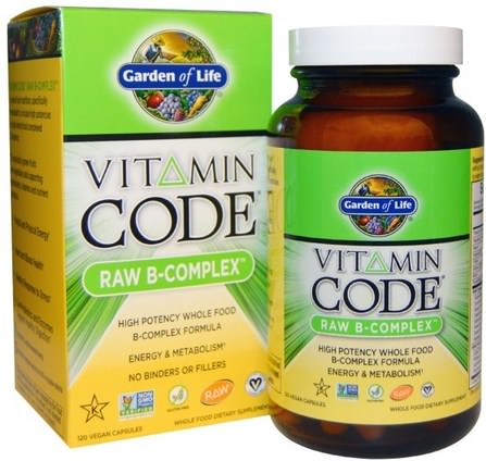 Vitamin Code, Raw B-Complex, 120 Vegan Caps by Garden of Life, 維生素，維生素b複合物 HK 香港