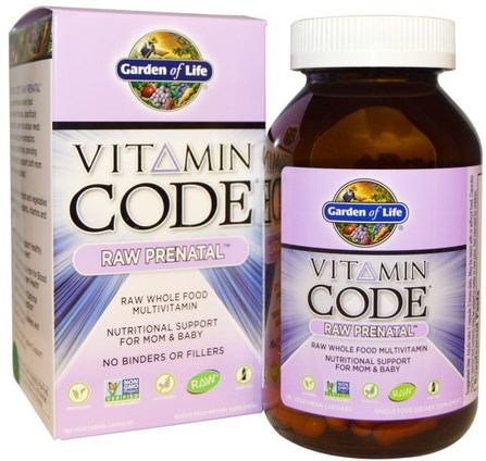 Vitamin Code, Raw Prenatal, 180 Vegetarian Capsules by Garden of Life, 維生素，產前多種維生素 HK 香港