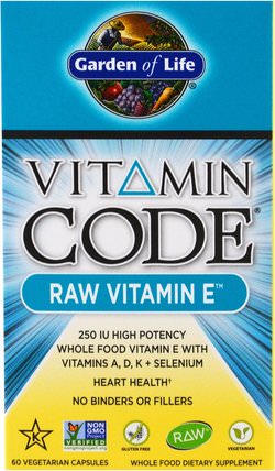 Vitamin Code, Raw Vitamin E, 60 Veggie Caps by Garden of Life, 維生素，維生素e HK 香港
