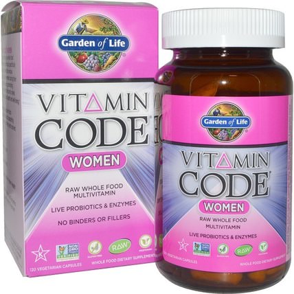 Vitamin Code, Women, Raw Whole Food Multivitamin, 120 Veggie Caps by Garden of Life, 維生素，女性多種維生素 HK 香港