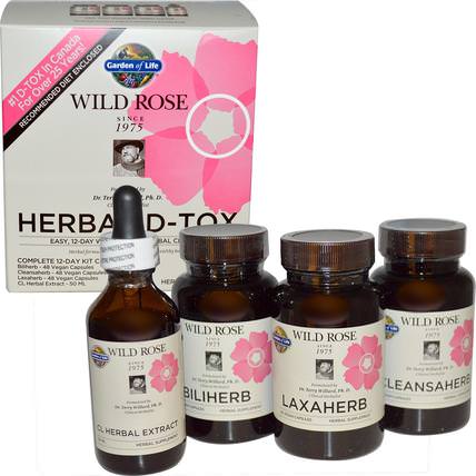 Wild Rose Herbal D-Tox, 12-Day Kit, 4 Piece Kit by Garden of Life, 健康，排毒 HK 香港