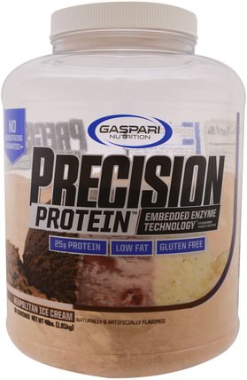 Precision Protein, Neapolitan Ice Cream, 4 lbs (1.81 kg) by Gaspari Nutrition, 補充劑，蛋白質，運動蛋白質 HK 香港