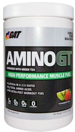 Amino GT, High Performance Muscle Fuel, Strawberry Kiwi, 13.76 oz (390 g) by GAT, 運動，鍛煉，運動 HK 香港