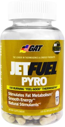 JetFuel Pyro, Fat-Burning Thermogenic, 120 Oil-Infused Capsules by GAT, 健康，能量，減肥，飲食，脂肪燃燒器 HK 香港