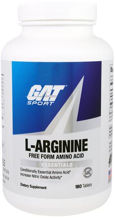 L-Arginine, 180 Tablets by GAT, 補充劑，氨基酸，精氨酸 HK 香港