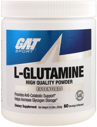 L-Glutamine, Unflavored, 10.58 oz (300 g) by GAT, 補充劑，氨基酸，l谷氨酰胺，l谷氨酰胺粉末 HK 香港