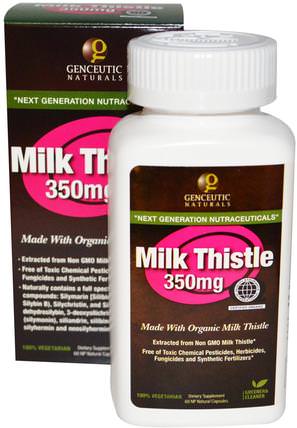 Milk Thistle, 350 mg, 60 NP Natural Capsules by Genceutic Naturals, 健康，排毒，奶薊（水飛薊素） HK 香港