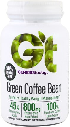 Green Coffee Bean, 90 Veggie Caps by Genesis Today, 減肥，飲食，體重管理 HK 香港