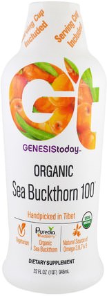 Organic Sea Buckthorn 100, 32 fl oz (946 ml) by Genesis Today, 日常營養，美容 HK 香港