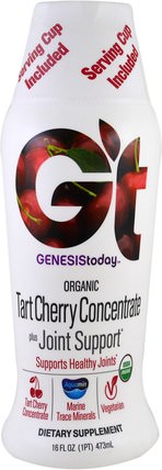 Organic Tart Cherry Concentrate plus Joint Support, 16 fl oz (473 ml) by Genesis Today, 補品，水果提取物，櫻桃（水果黑野） HK 香港
