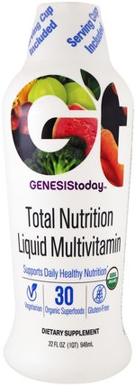 Total Nutrition Daily Multivitamin, 32 fl oz (946 ml) by Genesis Today, 維生素，液體多種維生素 HK 香港