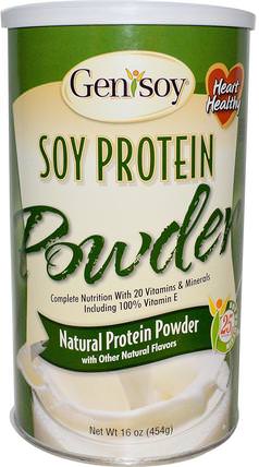 Soy Protein Shake Powder, Original Flavor, 16 oz (454 g) by GeniSoy Products, 補充劑，豆製品，大豆蛋白 HK 香港
